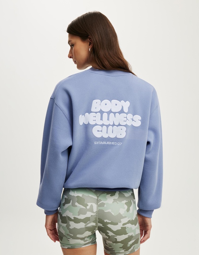 Cotton On Body Active - Plush Graphic Crew Sweatshirt