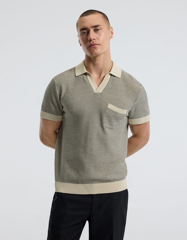 Calibre - Textured Knit Polo Natural