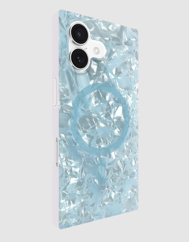 Flaunt - Flaunt Square Icy Blue Pearl MagSafe Case for 17 iPhone