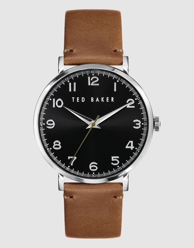 Ted Baker - Phylipa Gents 44mm Black Dial Brown Leather Watch