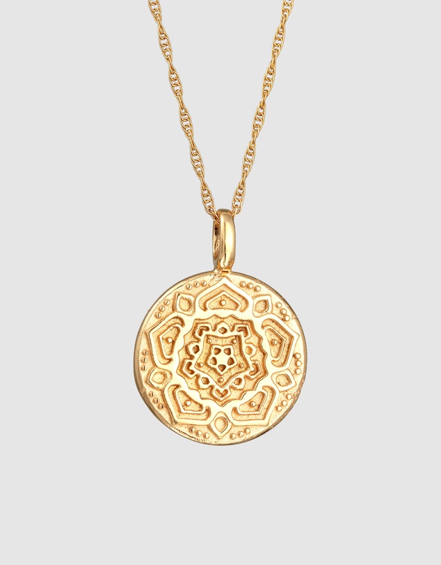 Elli Jewelry - Mandala Necklace in Gold-Plated 925 Silver
