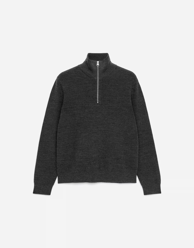 ARKET - Wool and Cotton Half Zip Jumper