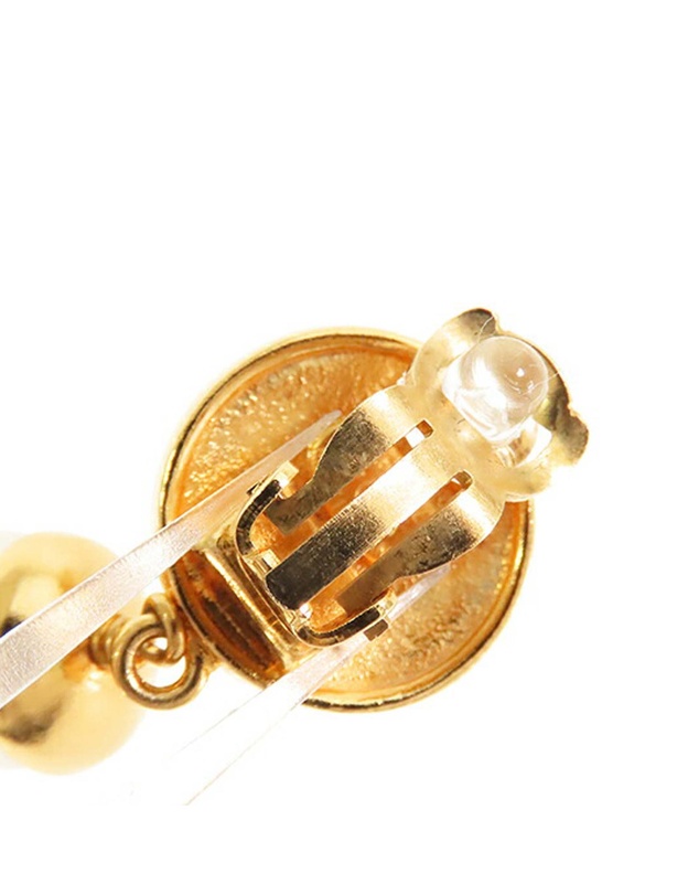 Pre-Loved by Azura Reborn - Pre-Loved CC Gold Plated Faux Pearl Drop Clip On Earrings