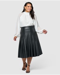 Something 4 Olivia - Seraphina Pleated PU Skirt