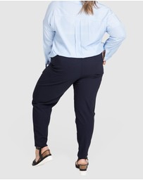 Love Your Wardrobe - Jada Wide Elastic Waist Stretch Bengaline Pants