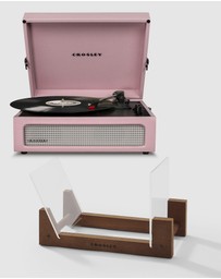 Crosley - Crosley Voyager Bluetooth Portable Turntable - Amethyst + Bundled Crosley Record Storage Display Stand