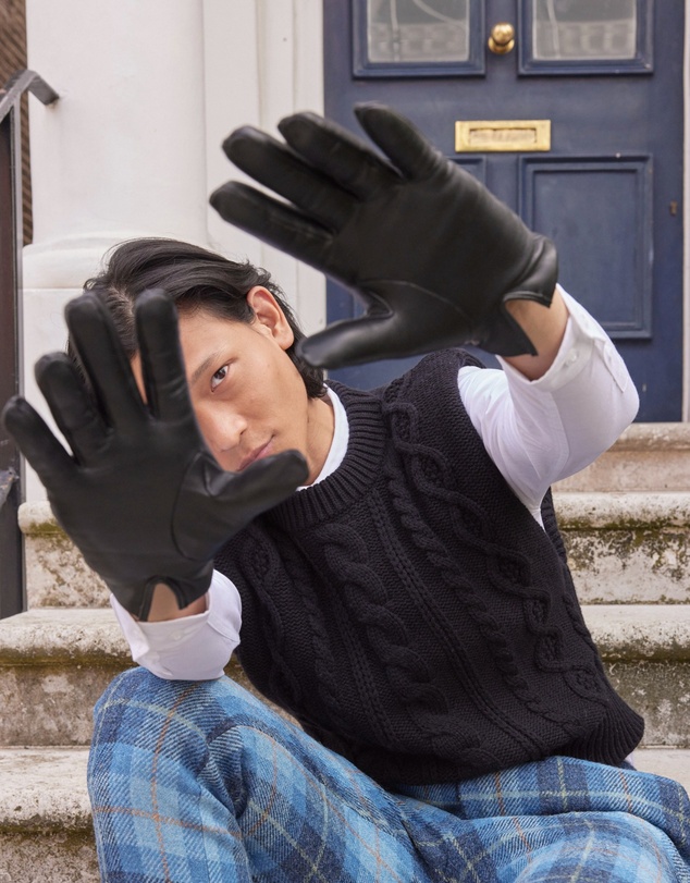 DENTS - Bath Three-Point Cashmere-Lined Leather Gloves