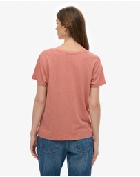 Superdry - Studios Slub Embroidered Vee Tee