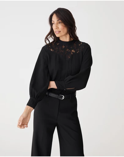 Forcast - Fiora Lace Yoke Blouse