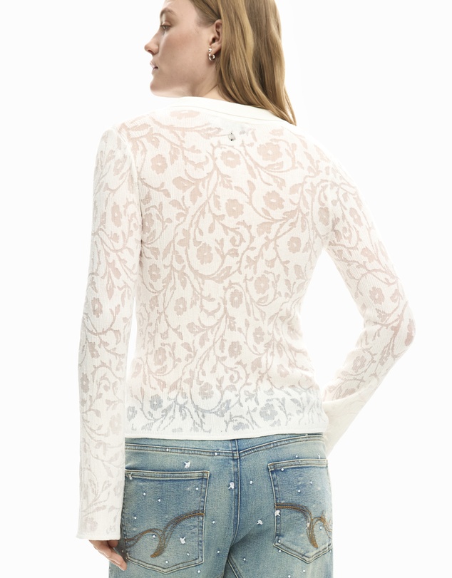 Desigual - Buttoned embroidered T-shirt