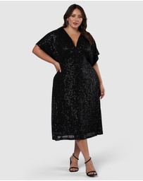 Pink Dusk by Curve Project - Want you Sequin Midi Dress
