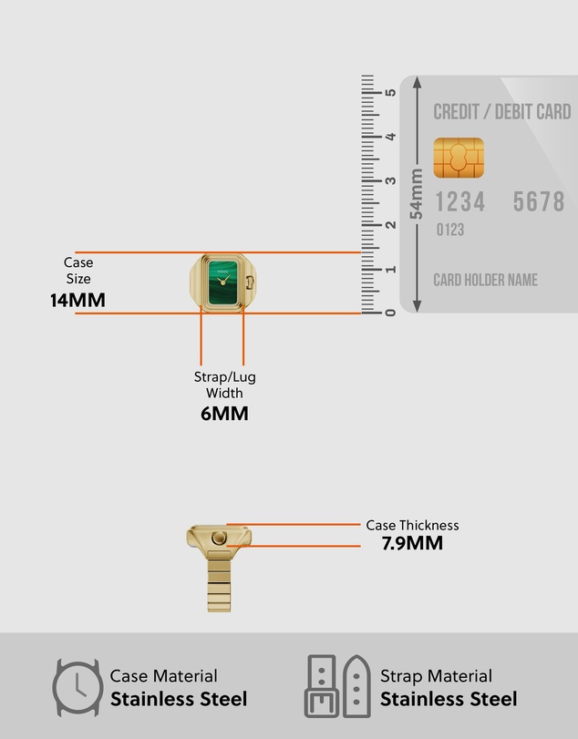 Fossil - Raquel Watch Ring Gold Analogue