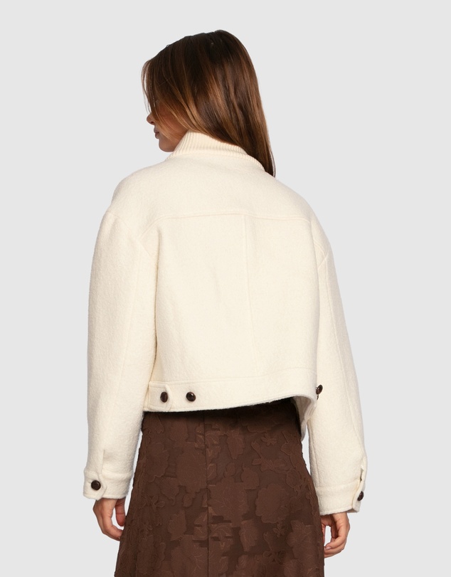 Belle & Bloom - Crystal Skies Cropped Wool Rib Jacket