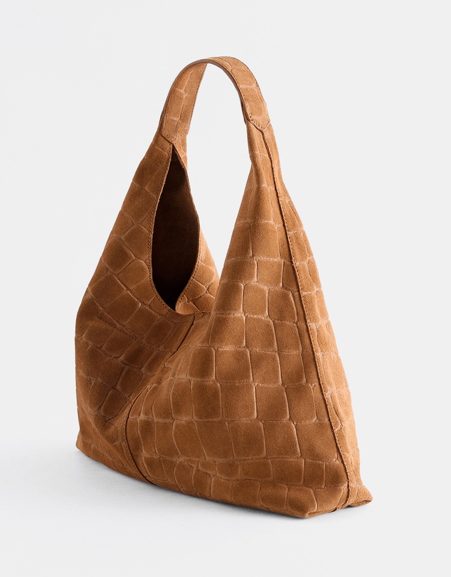 & Other Stories - Small Suede Croco Tote Bag