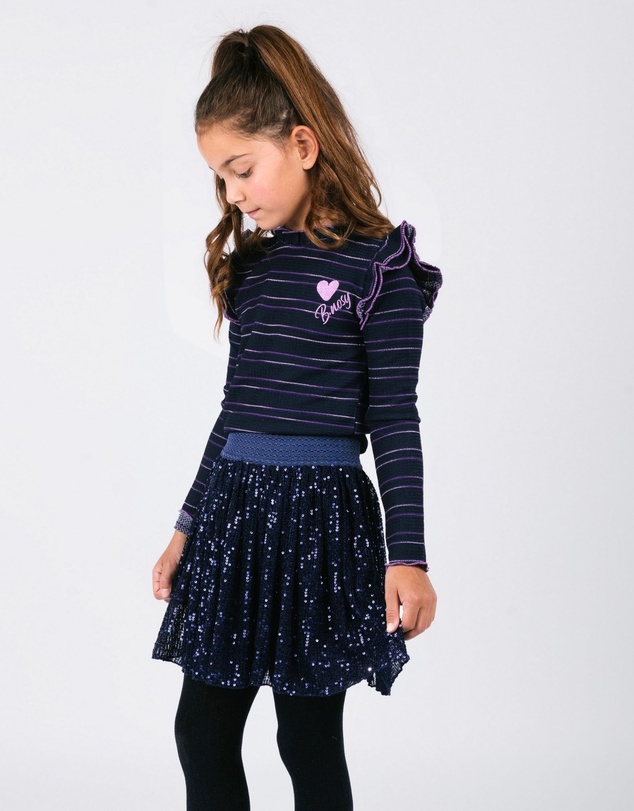 B.Nosy - Tonya Long Sleeve Frill Top - Kids-Teens