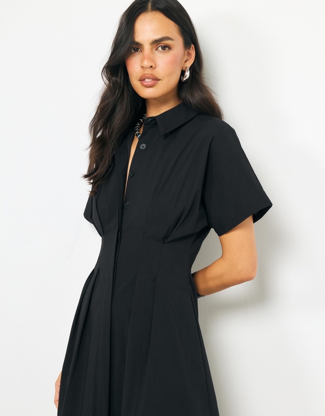 AERE - Tavie Cotton Midi Shirt Dress