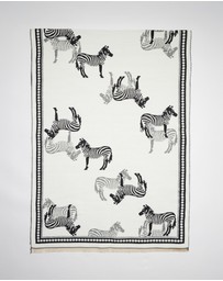 Mossée - Ruby Zebra Print Wool Shawl
