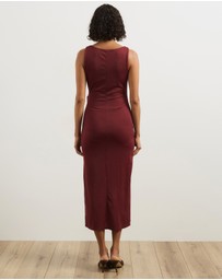 Atmos&Here - Lori Knot Front Midi Dress