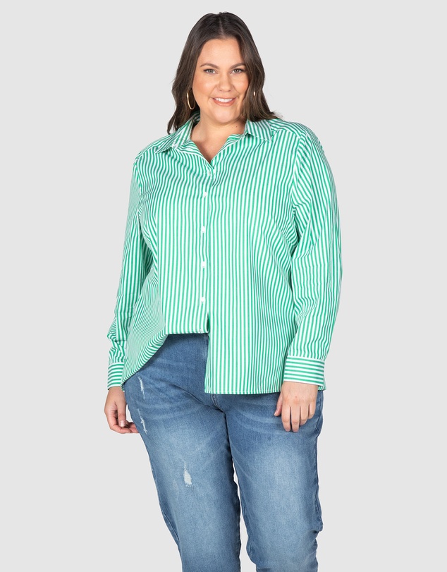 Love Your Wardrobe - Ella Stripe Button-Up Shirt
