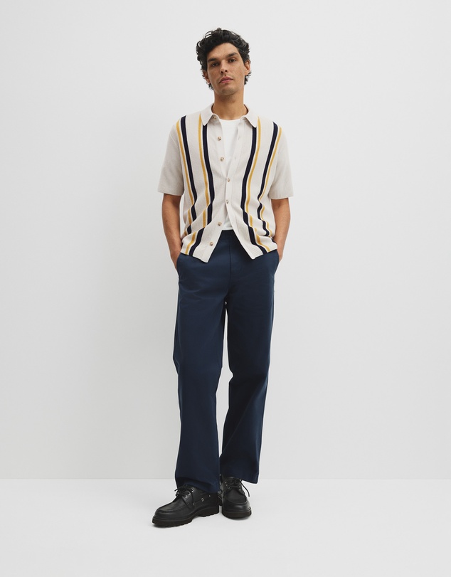 Country Road - Australian Good Earth Cotton Textured Stripe Knit Shirt