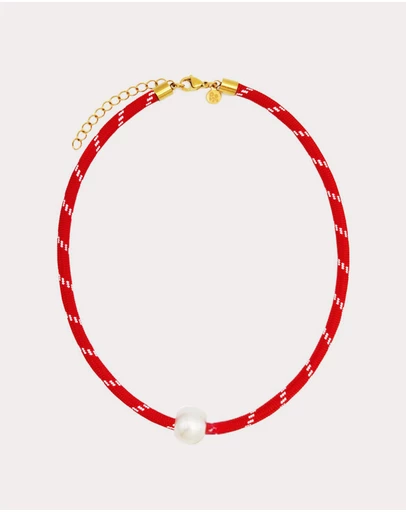 Petit Moments - Pearl Charm Paracord Necklace