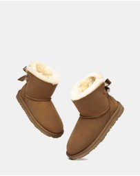 EVERAU - EverAU Ugg Mini Back Bow Sheepskin Upper UGG Boots