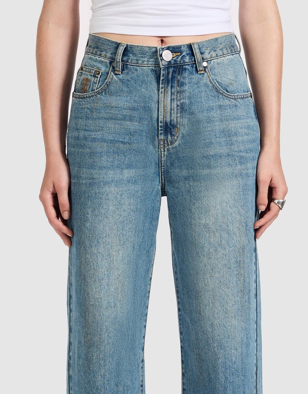 ONE TEASPOON - Baxters Mid Waist Wide Leg Denim Jeans