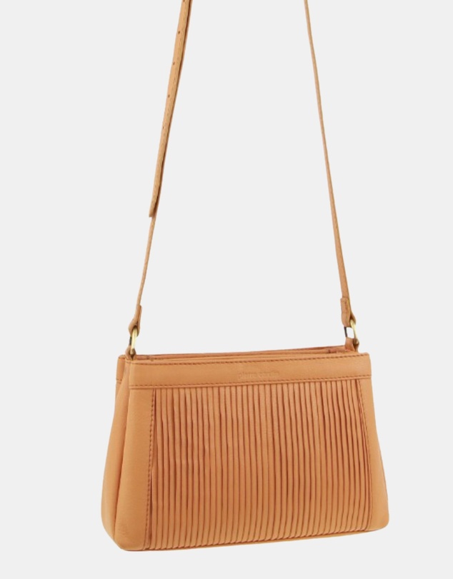 Pierre Cardin - Pierre Cardin Leather Pleated Design Crossbody Bag