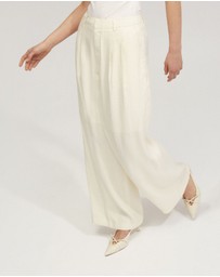 Oxford - Sonia Linen Blend Front Pleat Pants