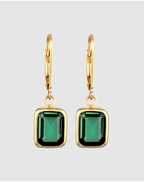 Elli Jewelry - Earrings Hanger Square Quartz 925 Sterling Silver Gold-plated