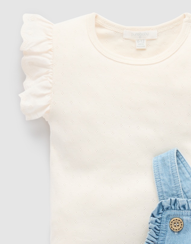 Purebaby - Denim Overall Set -Kids-Babies