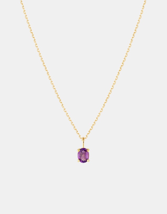 Luna Rae - Solid Gold - Amethyst Necklace