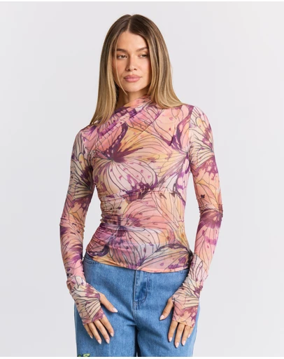 MAKU - Linework Mesh Long Sleeve Top