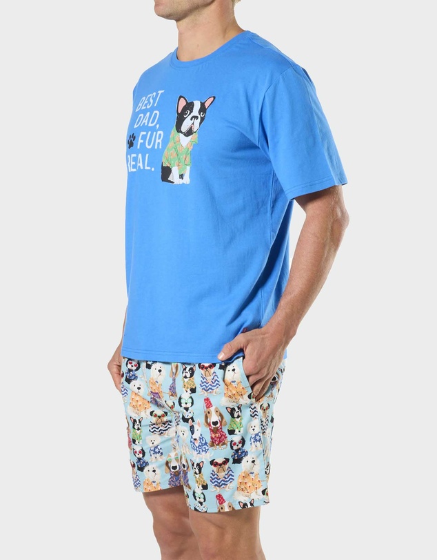Mitch Dowd - Mitchdowd Mens Pyjama Set Best Dad Dog Print T-Shirt and Shorts