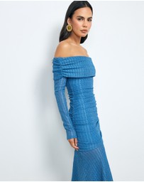 AERE - Valentina Off Shoulder Midi Dress