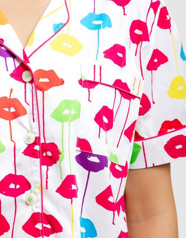 Sant And Abel - Women's Drawbertson Drippy Lips Short PJ Set