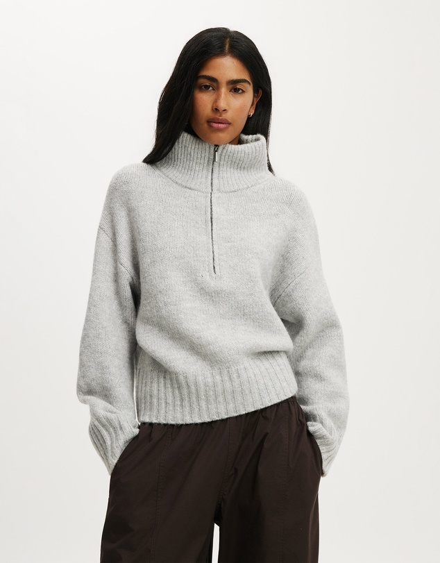 Cotton On - Luxe Funnel Zip Pullover