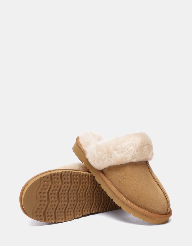 EVERAU - EverAU Ugg Muffin Slipper Suede Cow Suede Upper House Shoes