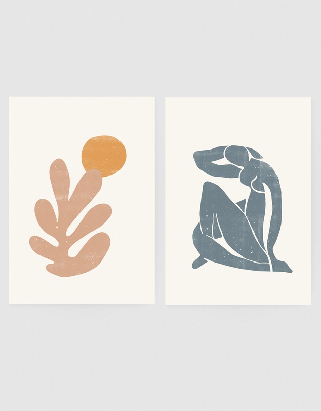 Inka Arthouse - Orange Coral Set of 2 by Henri Matisse Art Print