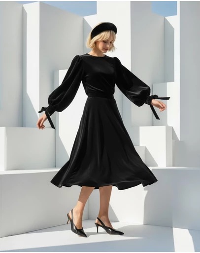 Mossée - Gianna Premium Velvet A-Line Skirt