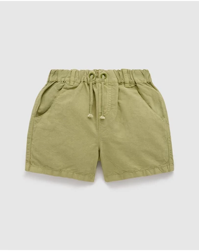 Purebaby - Linen Blend Pull on Shorts-Kids-Babies