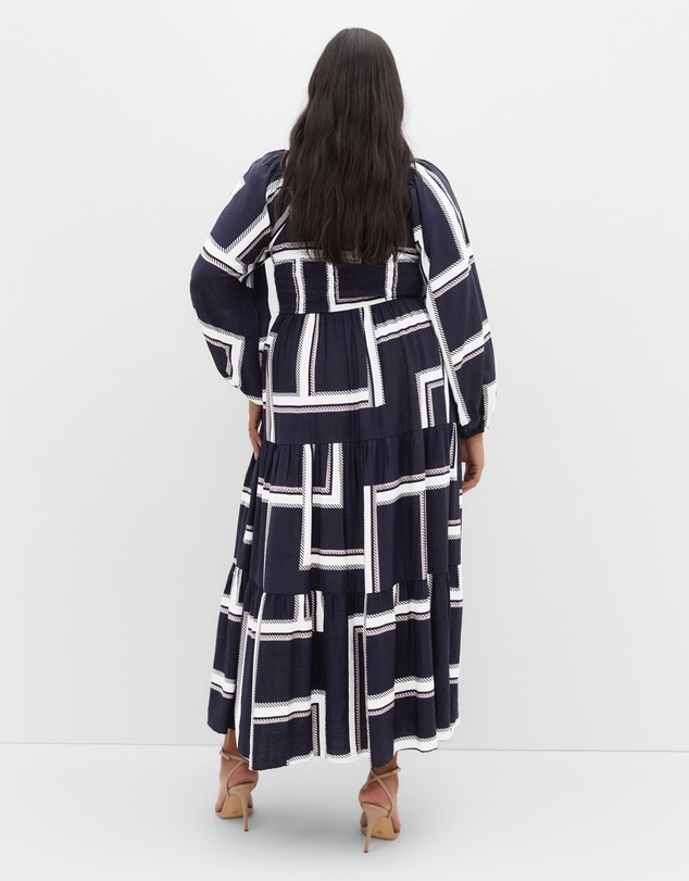 City Chic - Plus sizeLeila Print Maxi Dress - navy