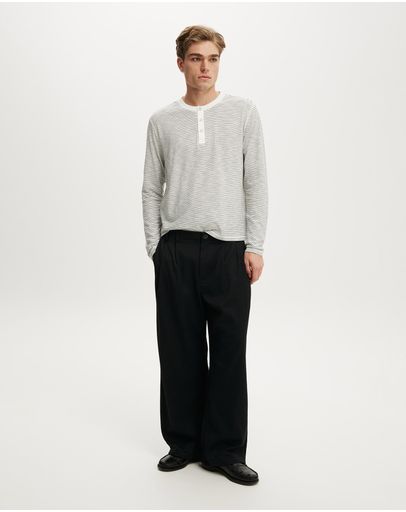 WASHED BLACK  VINTAGE WHITE STRIPE