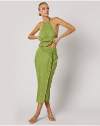 Winona - Plisse Skirt Green
