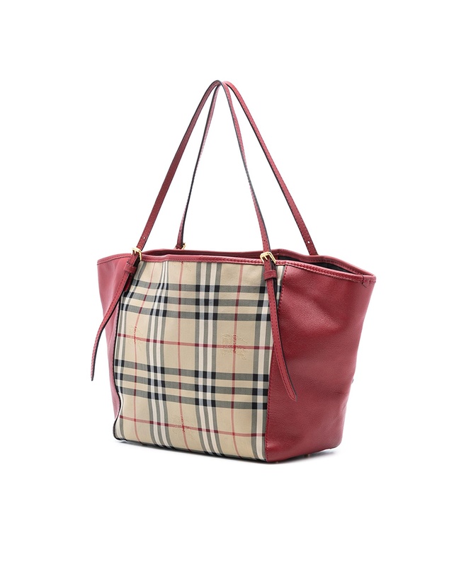Pre-Loved by Azura Reborn - Pre-Loved Small Haymarket Check Canvas and Leather Canterbury Tote