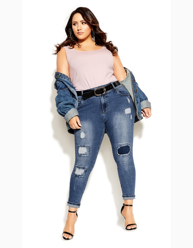 City Chic - Patched Apple Skinny Jean
