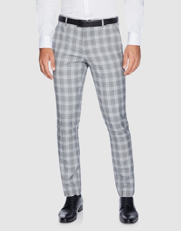 yd. - Hollywood Skinny Check Suit Dress Pants