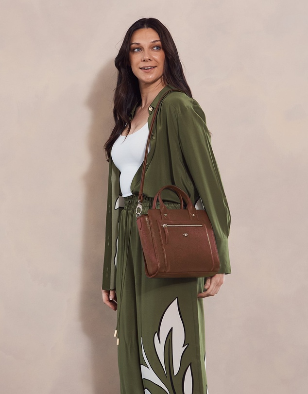 Pierre Cardin - Pierre Cardin Ladies Leather Mini Tote Crossbody Bag