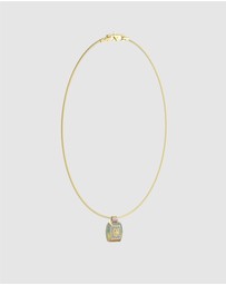 GUESS - 53mm Lion Pave Charm Necklace