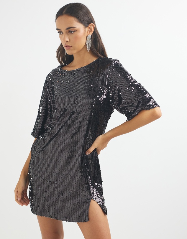 Dazie - Taylor Sequin Shirt Dress